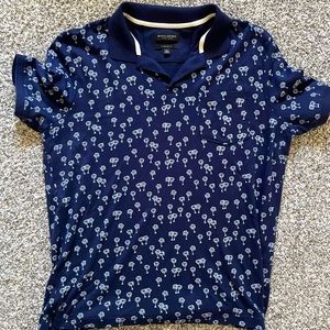 Men’s dark blue palm tree polo - Banana Republic